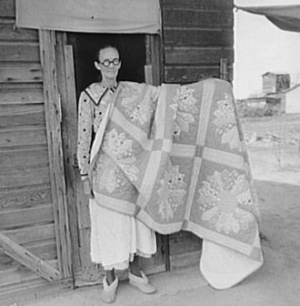 Grandmother from Oklahoma and pieced quilt